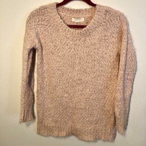 Soft Ballet Pink Crew-neck Sweater Fuzzy